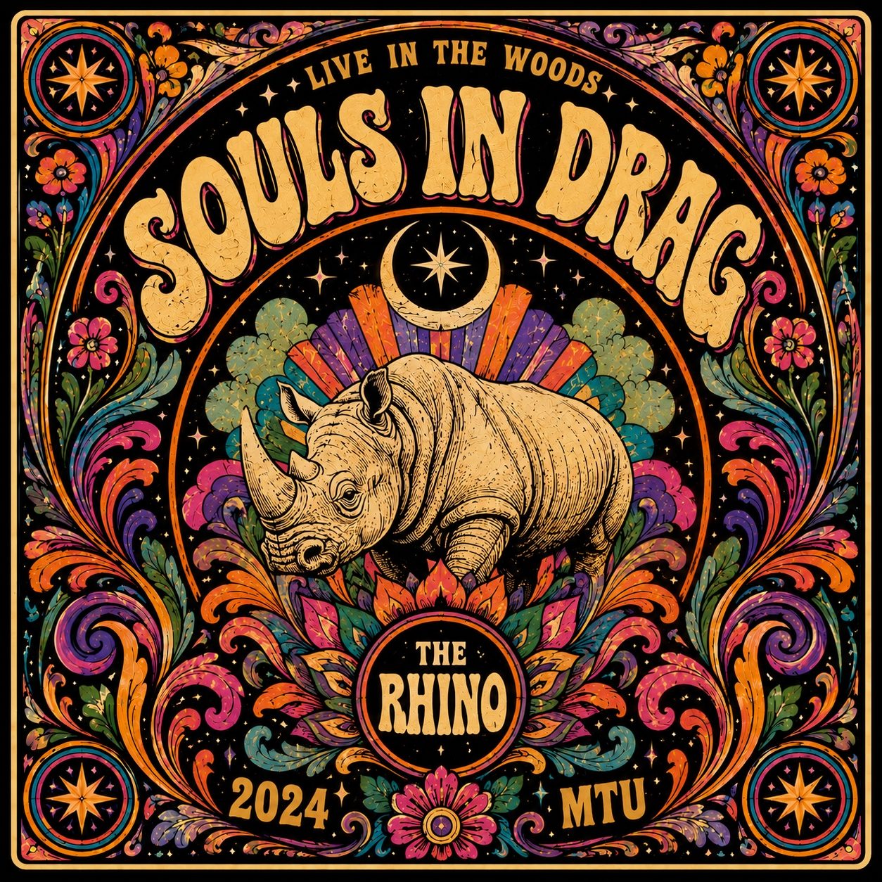 Souls in Drag — Rhino Set concert poster